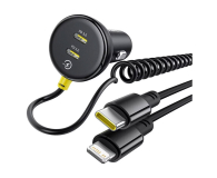 Baseus Car Charger (C+C)+(C&L) Cable 60W Black - 1348133 - zdjęcie 2